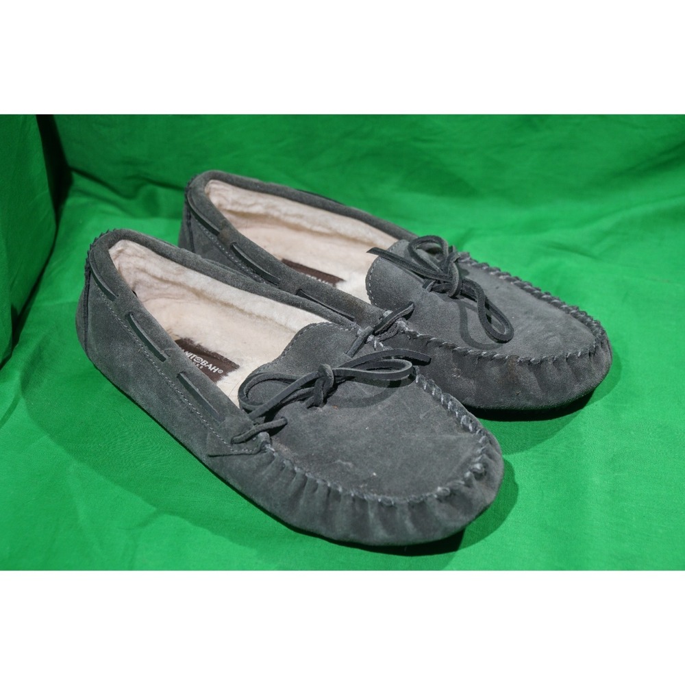 Manitobah Mukluks Grey Mocasin Slipper Loafers Insulated Womens US 9